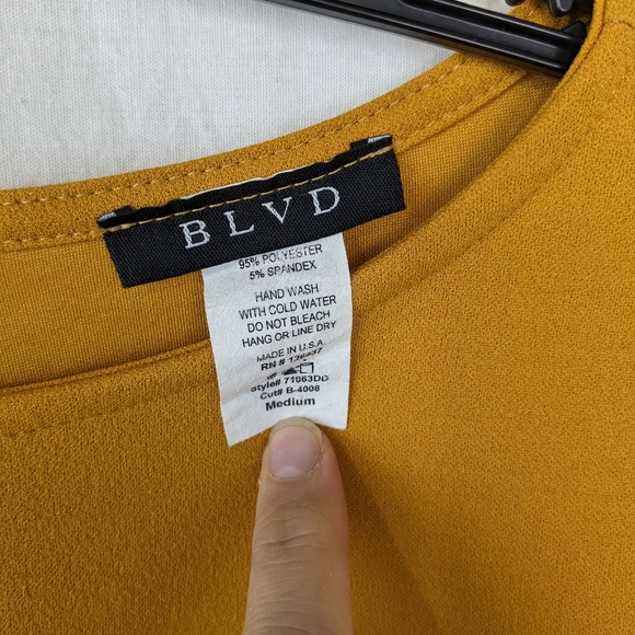 BLVD Burnt Yellow Midi Dress - Picture 4 of 5